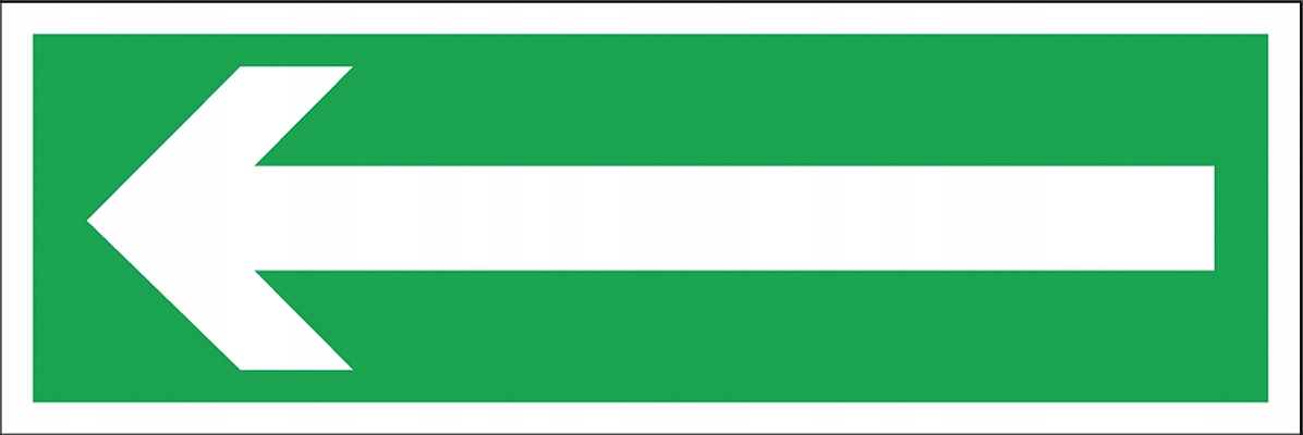 KIERUNEK DROGI EWAKUACYJNEJ 100X300 ŚWIECI PVC