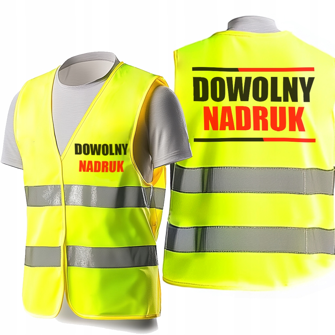 Wzmocniona Personalizowana Kamizelka Odblaskowa z Nadrukiem Logo Bhp