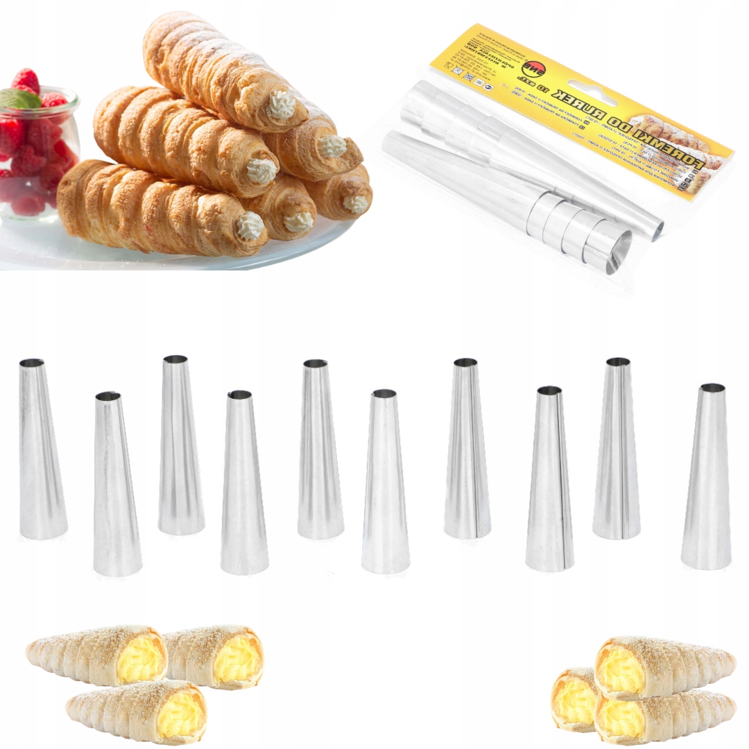 

Foremki do Rurek Z Kremem ciastek Forma 10 sztuk