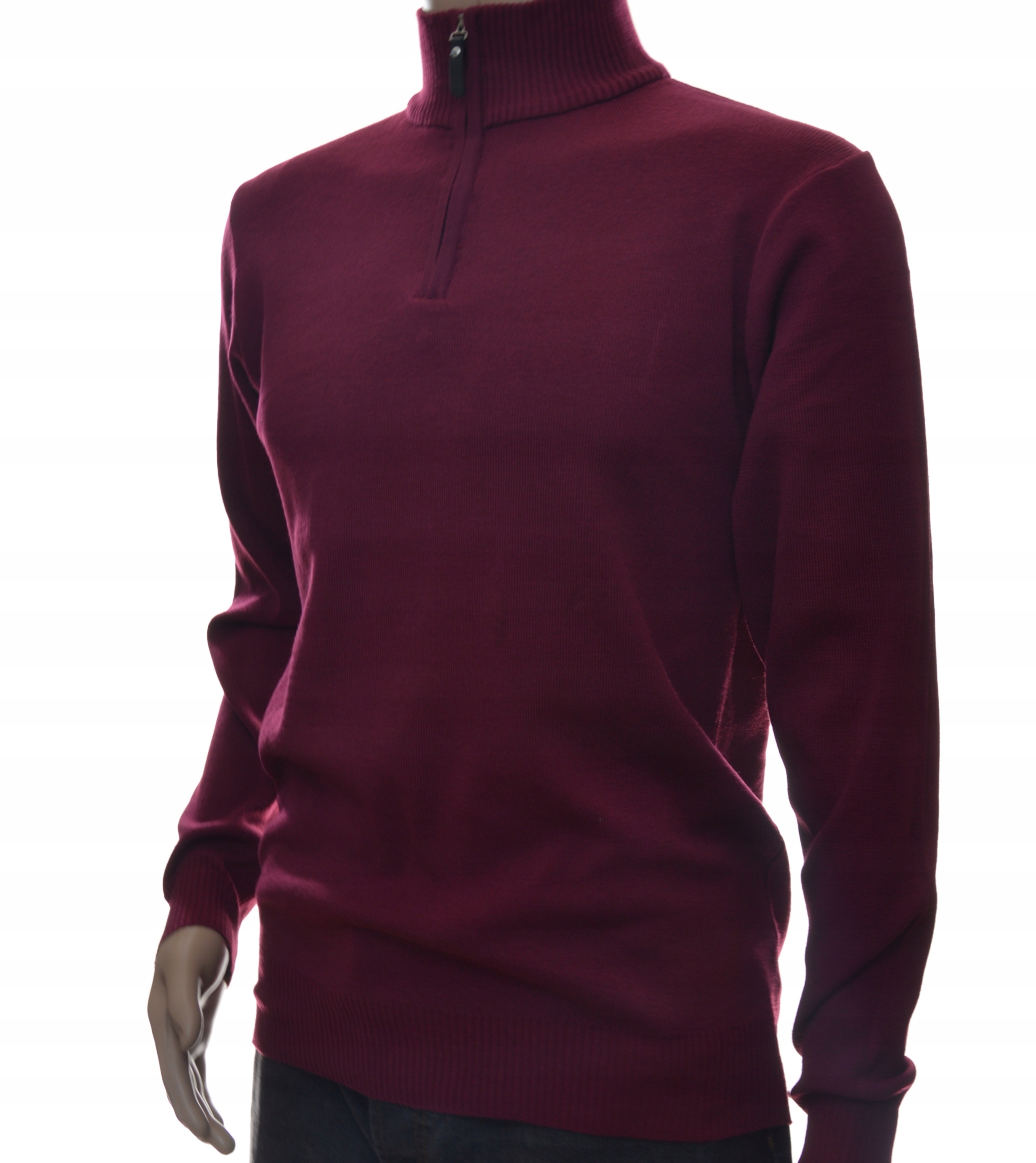 

Męski sweter sweterek ze stójką pod szyję XL bordo