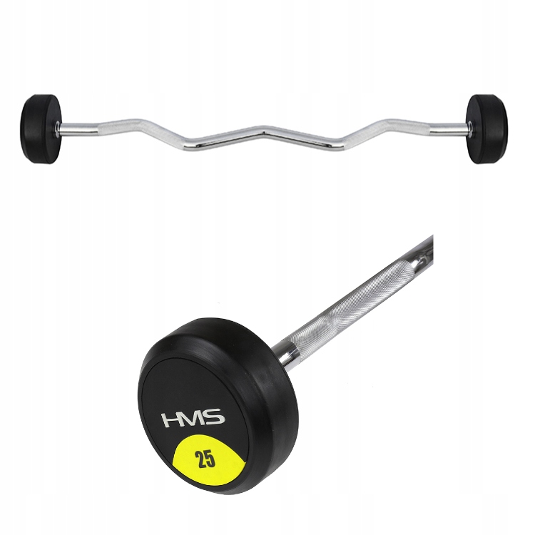 

Sztanga Gryf Stały Łamany Gumowany Hms GSL-25 25kg