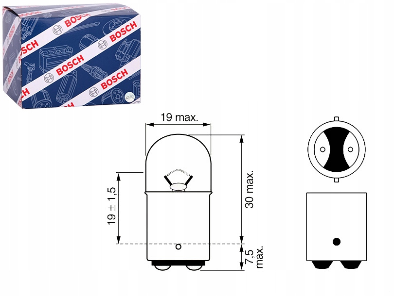 Žiarovka 10KS R5W 12V 5W BA15D Cokolová Pure Light Bosch