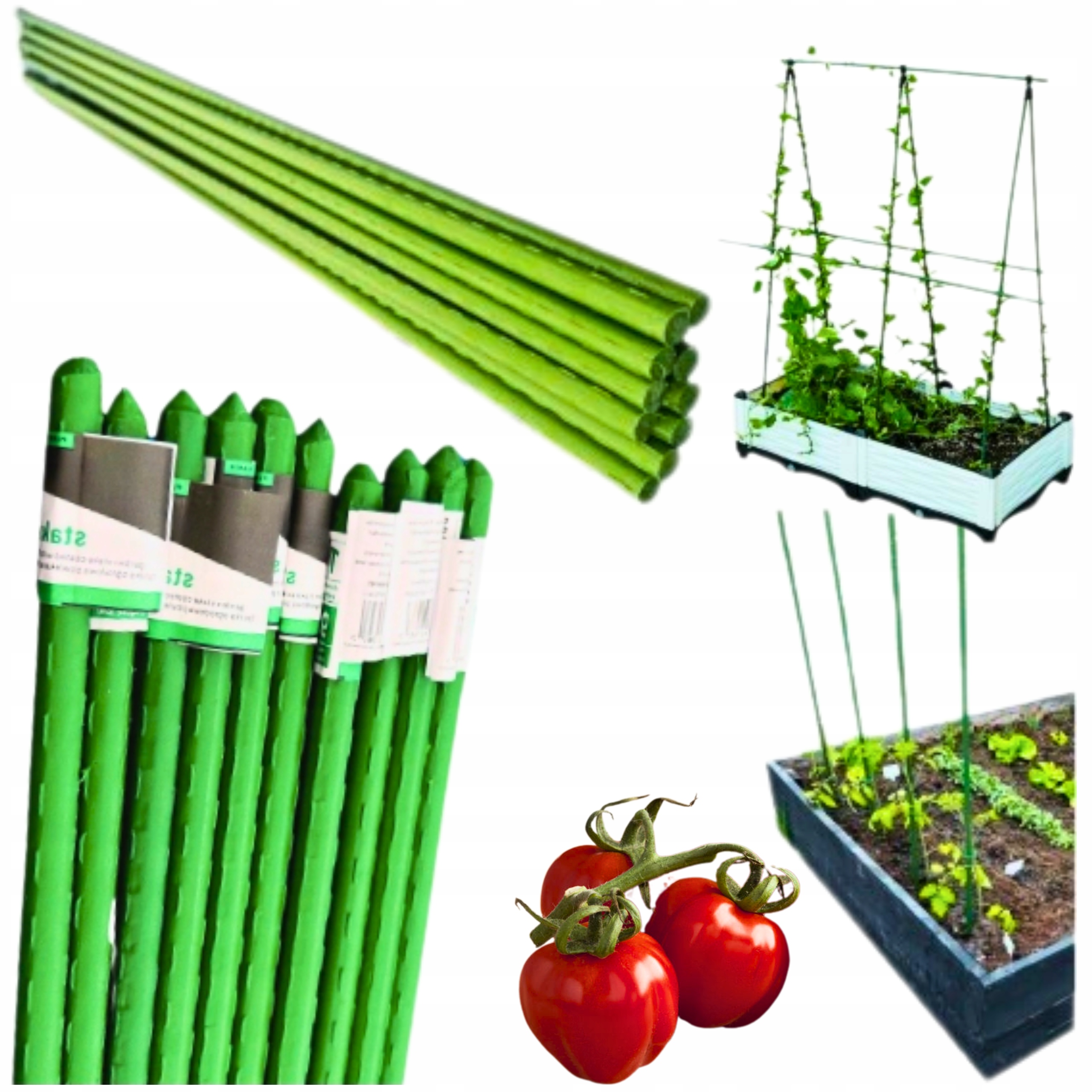 10X TYČKA PODPĚRA NA RAJČATA OKURKY STATIV TYČKY NA ROSTLINY 120 cm