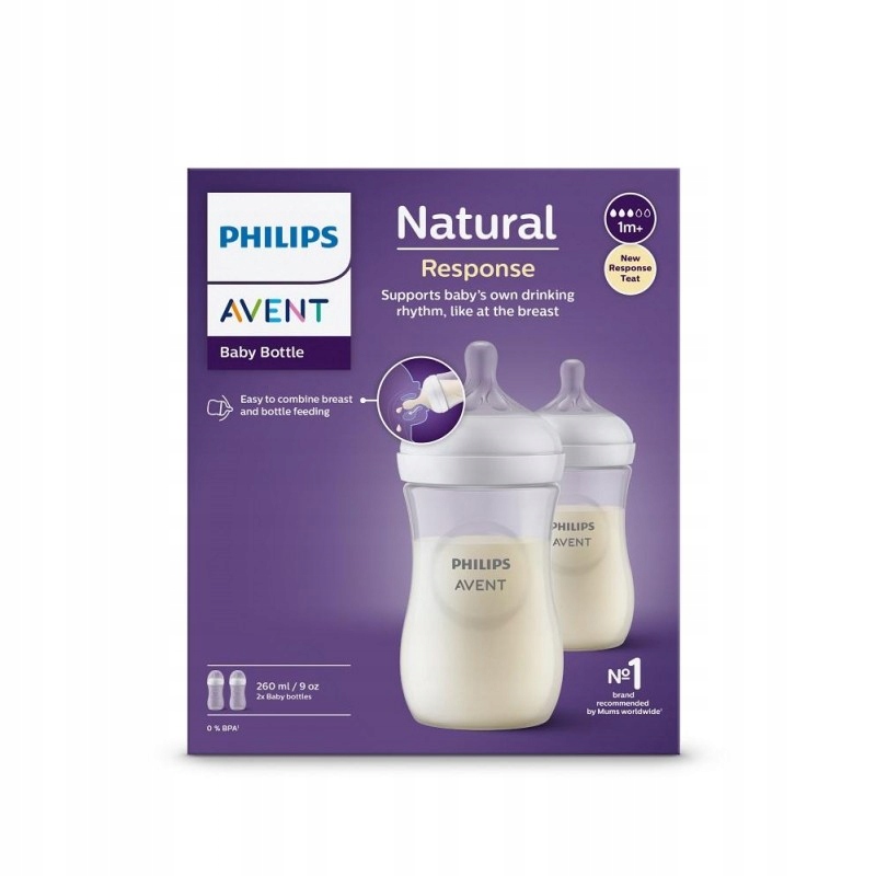 AVENT Zestaw Butelek Natural Response 2x260ml 903/02 Marka Philips Avent