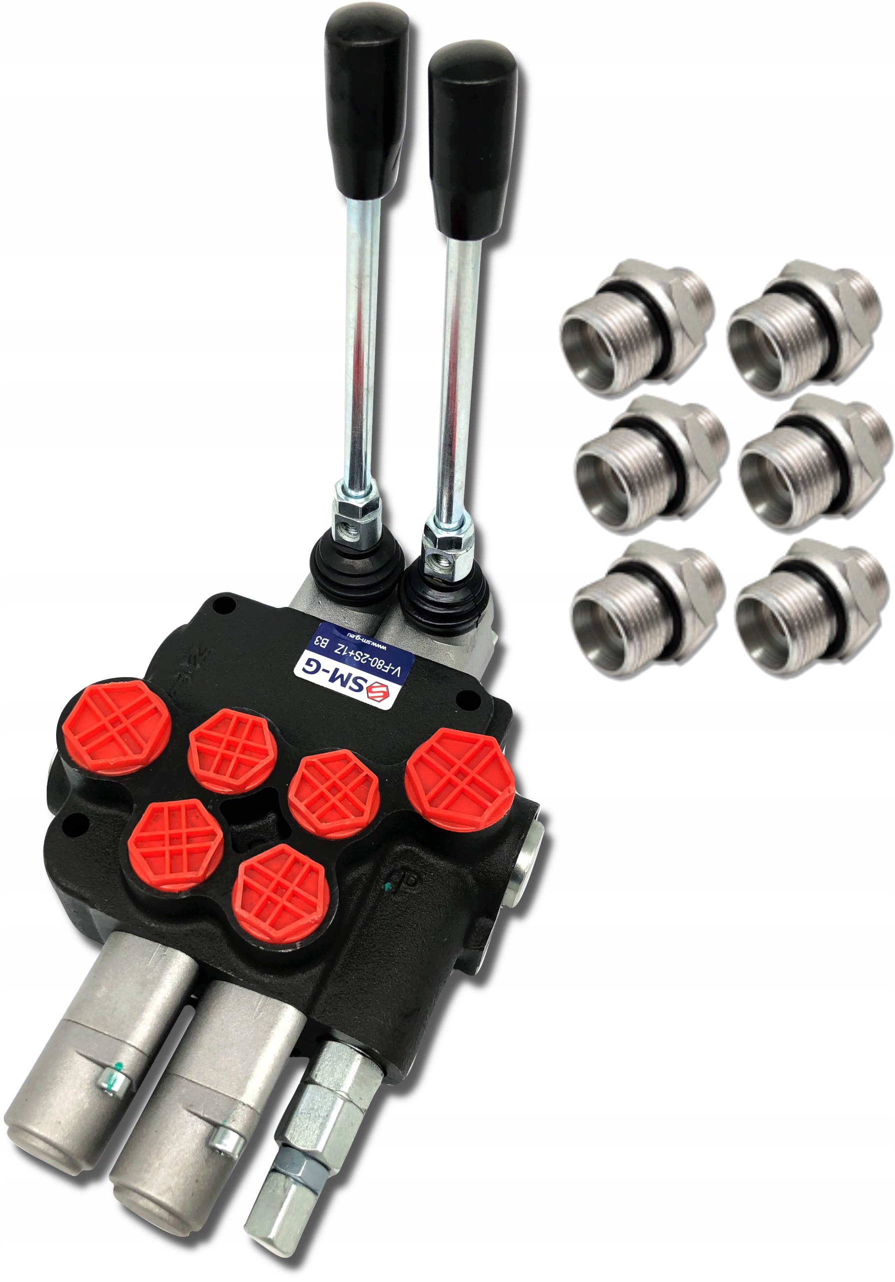 7673 - РАСПРЕДЕЛИТЕЛЬ HYDR. 2СЕКЦИЯ 80L ЗАЩЕЛКА + СОЕДИНЕНИЯ