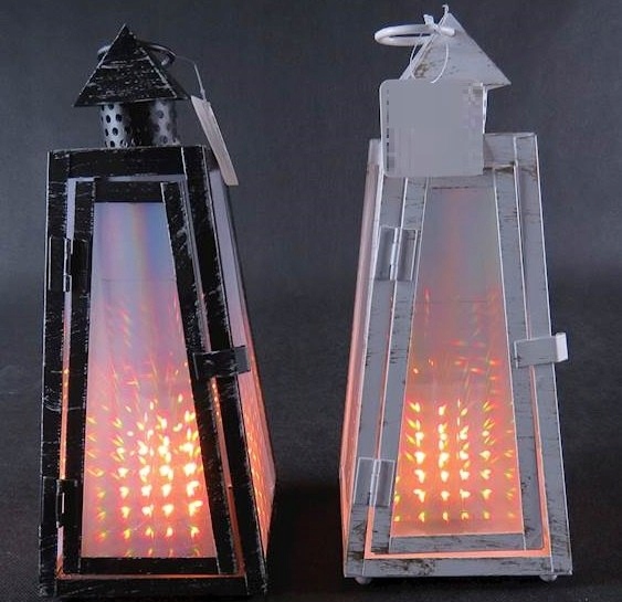 Latarnia metalowa led wys. 30 cm x 12 x12 cm 483011 — 3