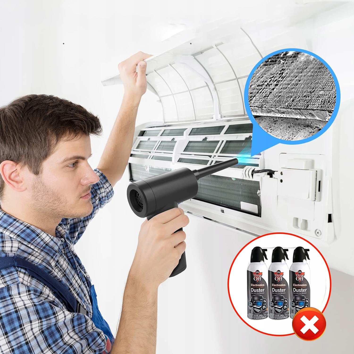 ODKURZACZ NA SPRĘŻONE POWIETRZE DO CZYSZCZENIA KOMPUTERA 100W Producent inny