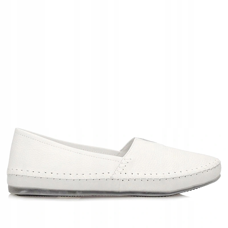 Półbuty damskie Filippo DP031/26 Wh białe wsuwane skórzane