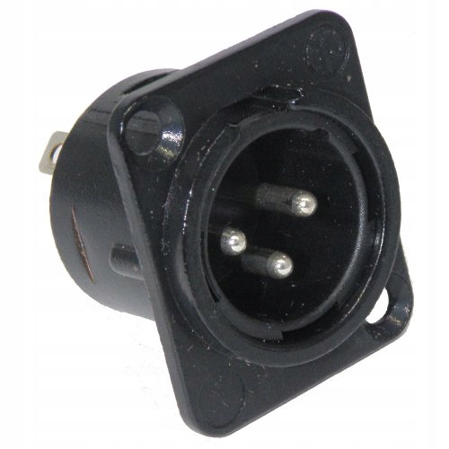 NC3MDLBAG1 XLR wtyk panelowy 3pin czarny Neutrik