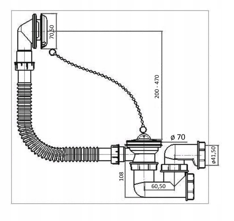AKCES Syfon wannowy 50mm 19280 Marka Akces