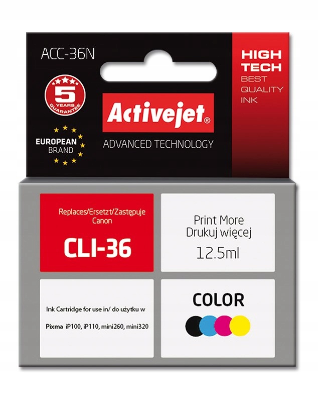 Tusz Activejet ACC-36N Canon CLI-36; Supreme 12,5