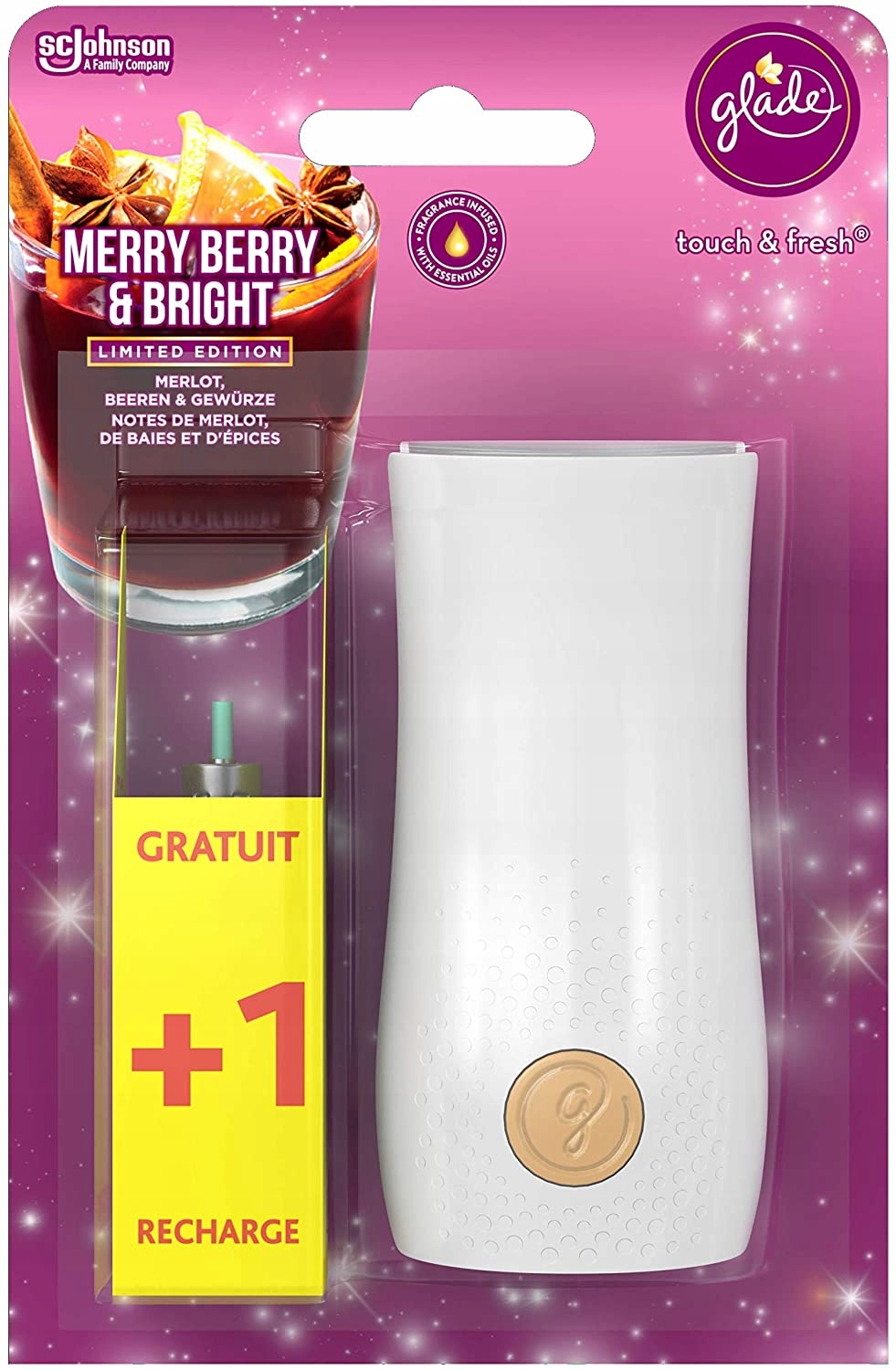 

Odświeżacz powietrza Glade Merry Berry Bright 2x10
