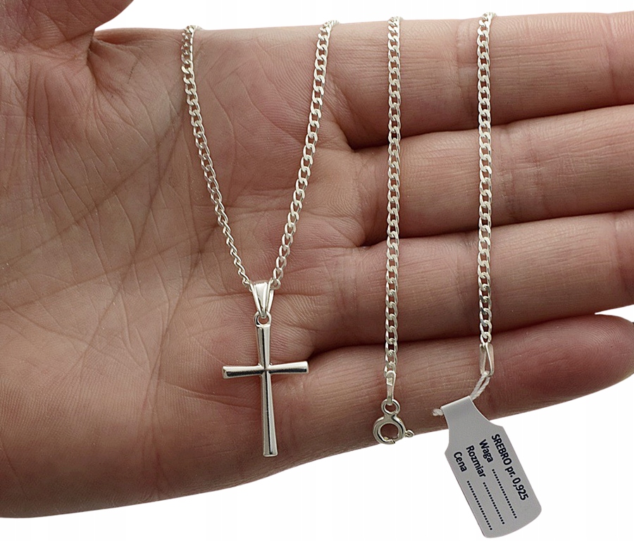 Łańcuszek Srebrny Pancerka Pełny Diamentowany Krzyżyk pr 925 Grawer Gratis EAN (GTIN) 6097329926979