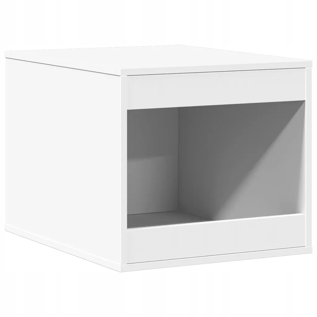 Skříňka na záchod pro kočky s deskou, bílá, 47x59x42 cm, dřevěná