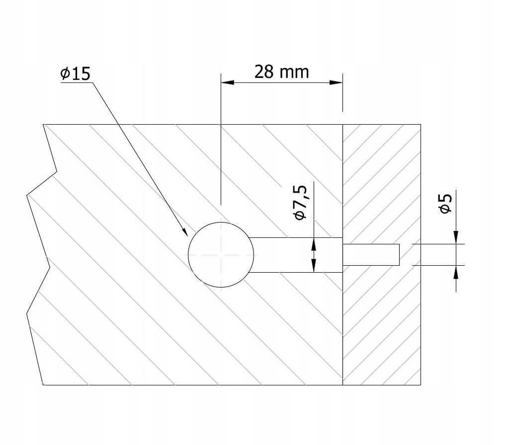 Zaczep TPK do mimośrodu, mebli, połączenie meblowe, gwint euro 28 mm ocynk Stan opakowania oryginalne