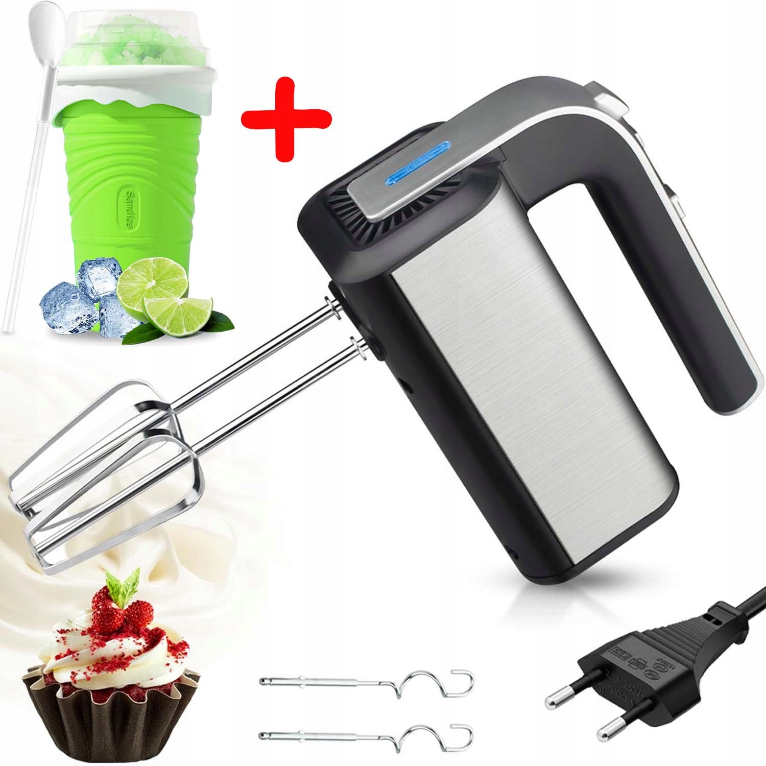 Ruční Mixér 800W 5 Rychlostních Stupňů Turbo Kuchyňský Robot Klacek Na Těsto 21 CM