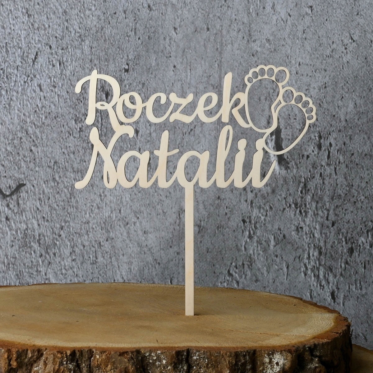 TOPPER ROCZEK STÓPKI DOWOLNE IMIĘ NAPIS TORT ZŁOTY Kod producenta 011_095_101