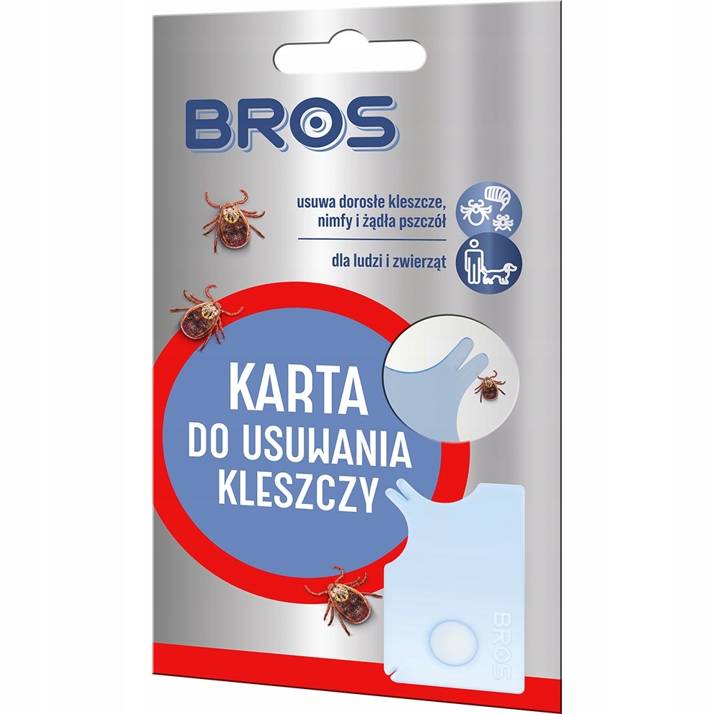Bros Karta do Usuwania Kleszczy dla Ludzi Zwierząt z Lupą Poręczna 1 sztuka