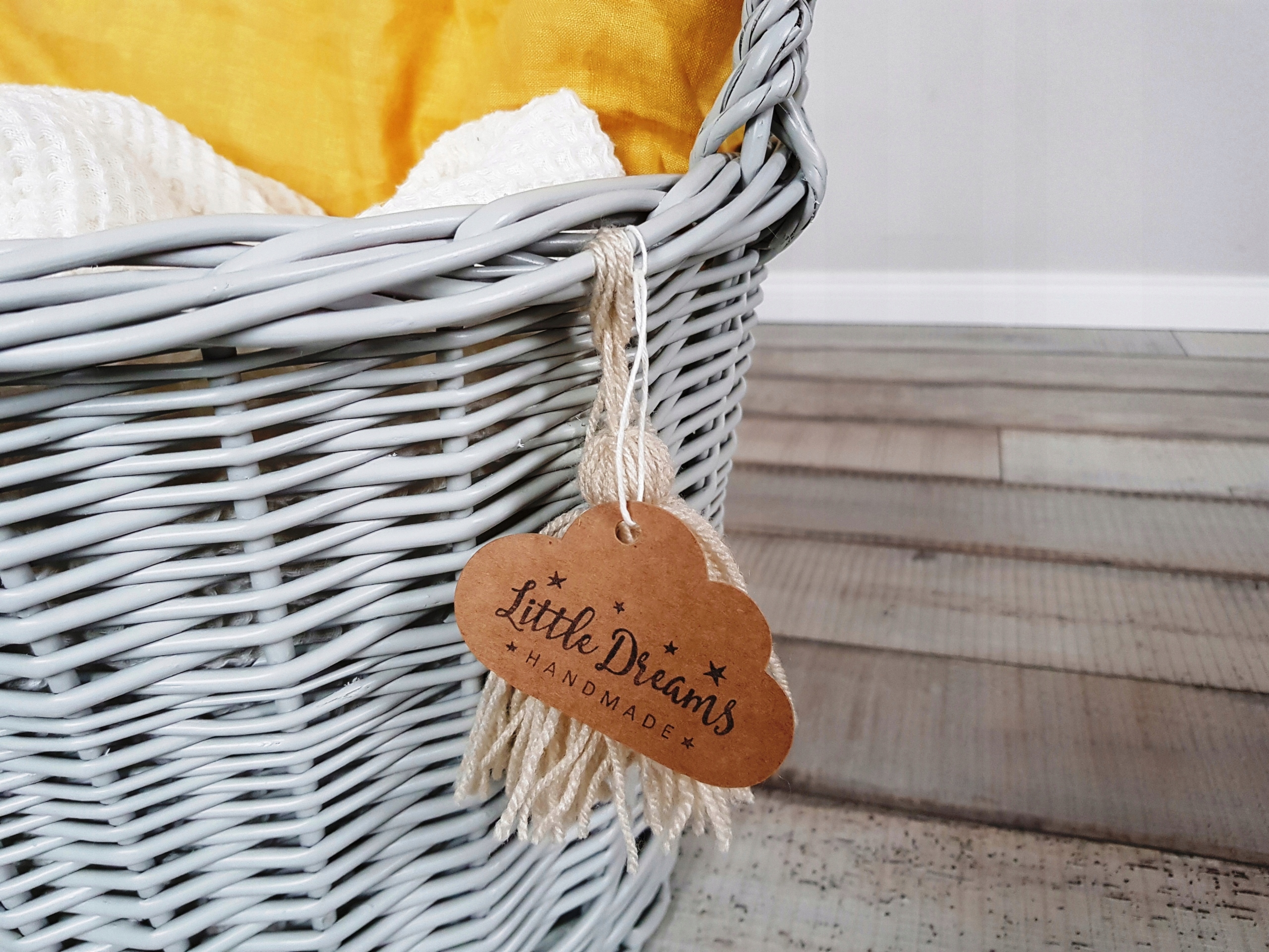 KOSZ WIKLINOWY NA ZABAWKI JASNY SZARY OKRĄGŁY Płeć Chłopcy Dziewczynki