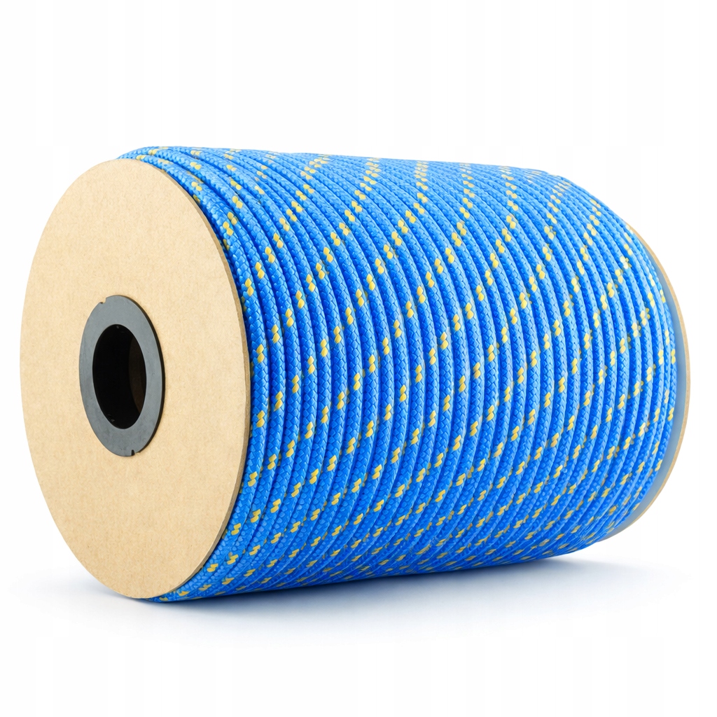 Polypropylenové lano Pp 8 mm × 300 m modré žluté skvrny na roli