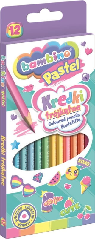 

Kredki bambino trójkątne 18cm pastelowe
