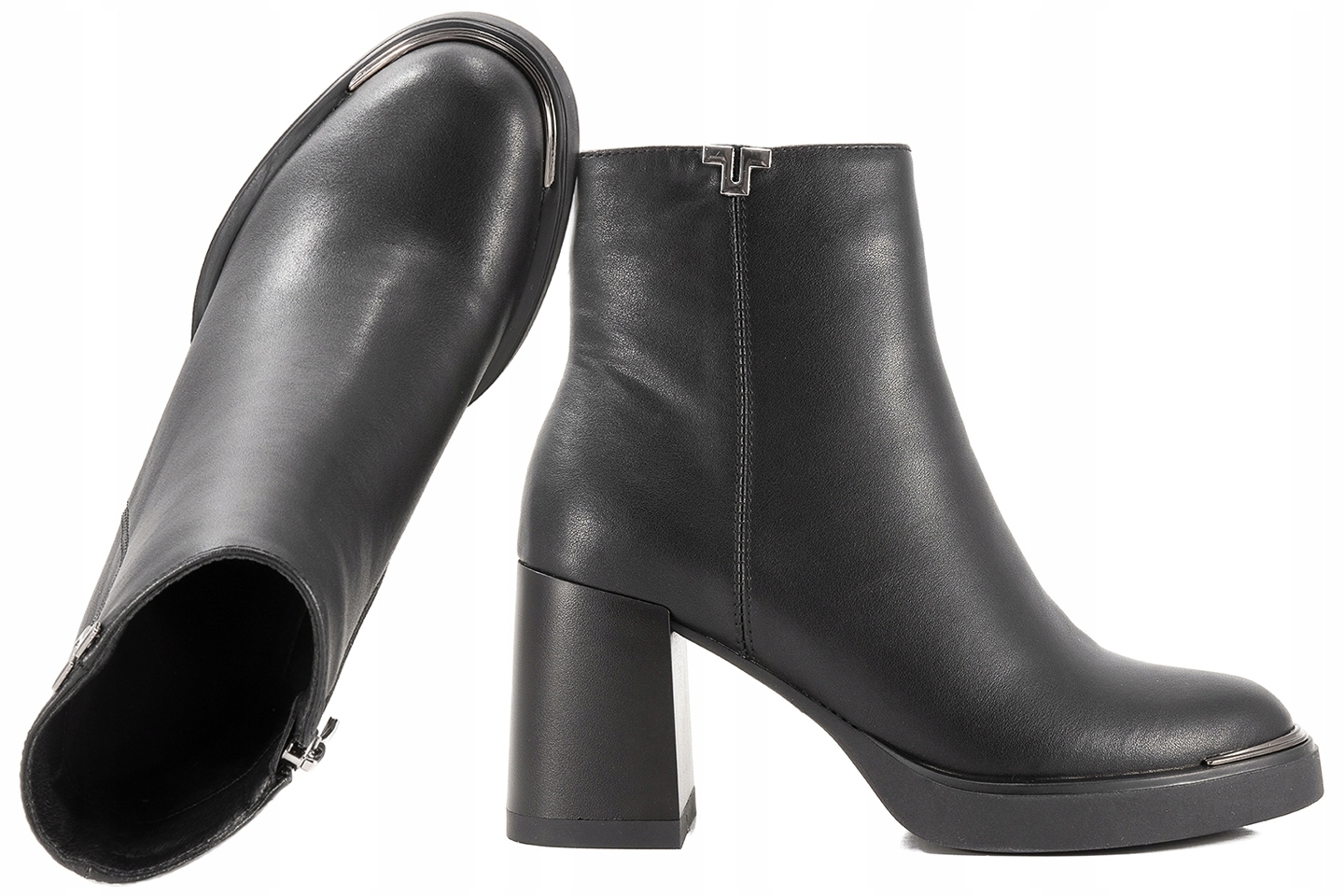 Filippo DBT6417 Dámské Kotníkové Boty Zimní Kozačky Krátké Na Podpatku Kůže 37