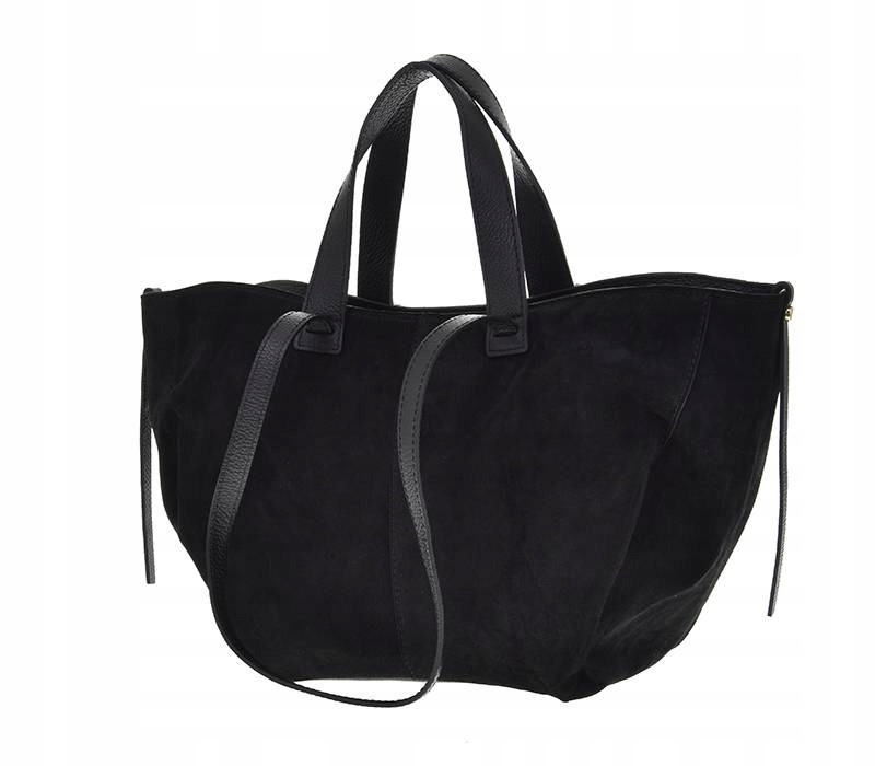 Kabelka shopper černá velká kožená A4 přes rameno Vera Pelle klasická kůže