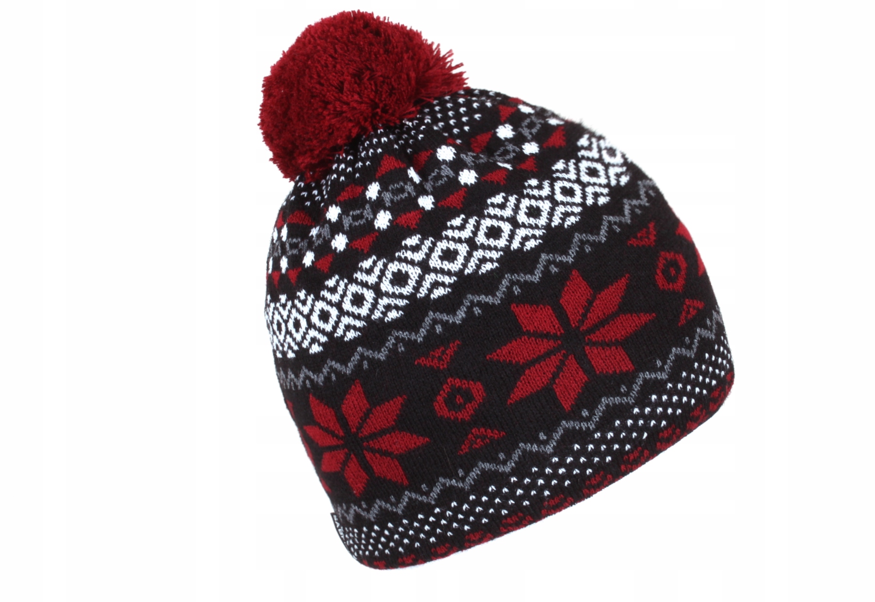 CIEPŁA POLSKA CZAPKA ZIMOWA Z POMPONEM OCIEPLANA Marka inna