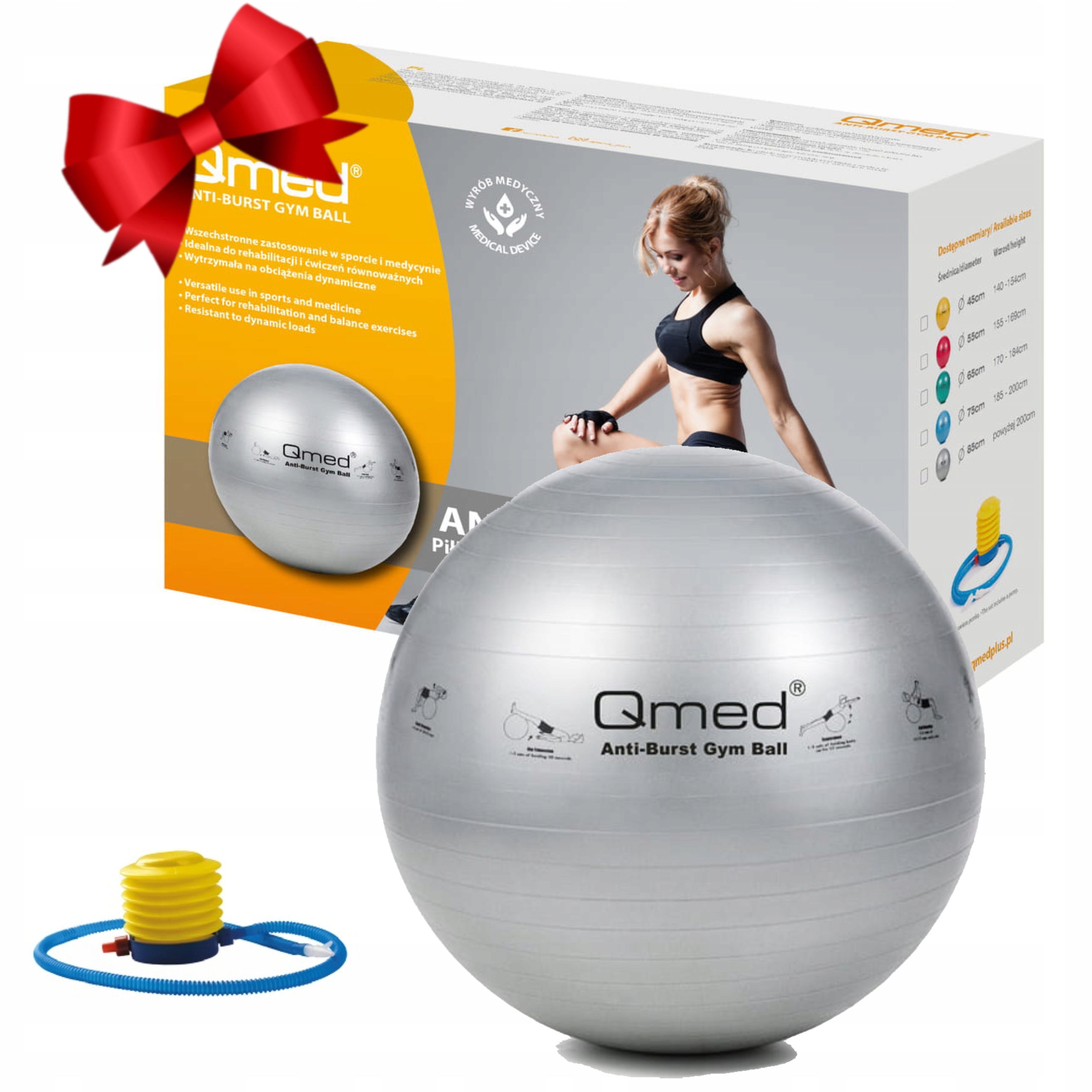 Rehabilitační Míč Gymnastický Pro Cvičení Qmed 85 CM Pompk
