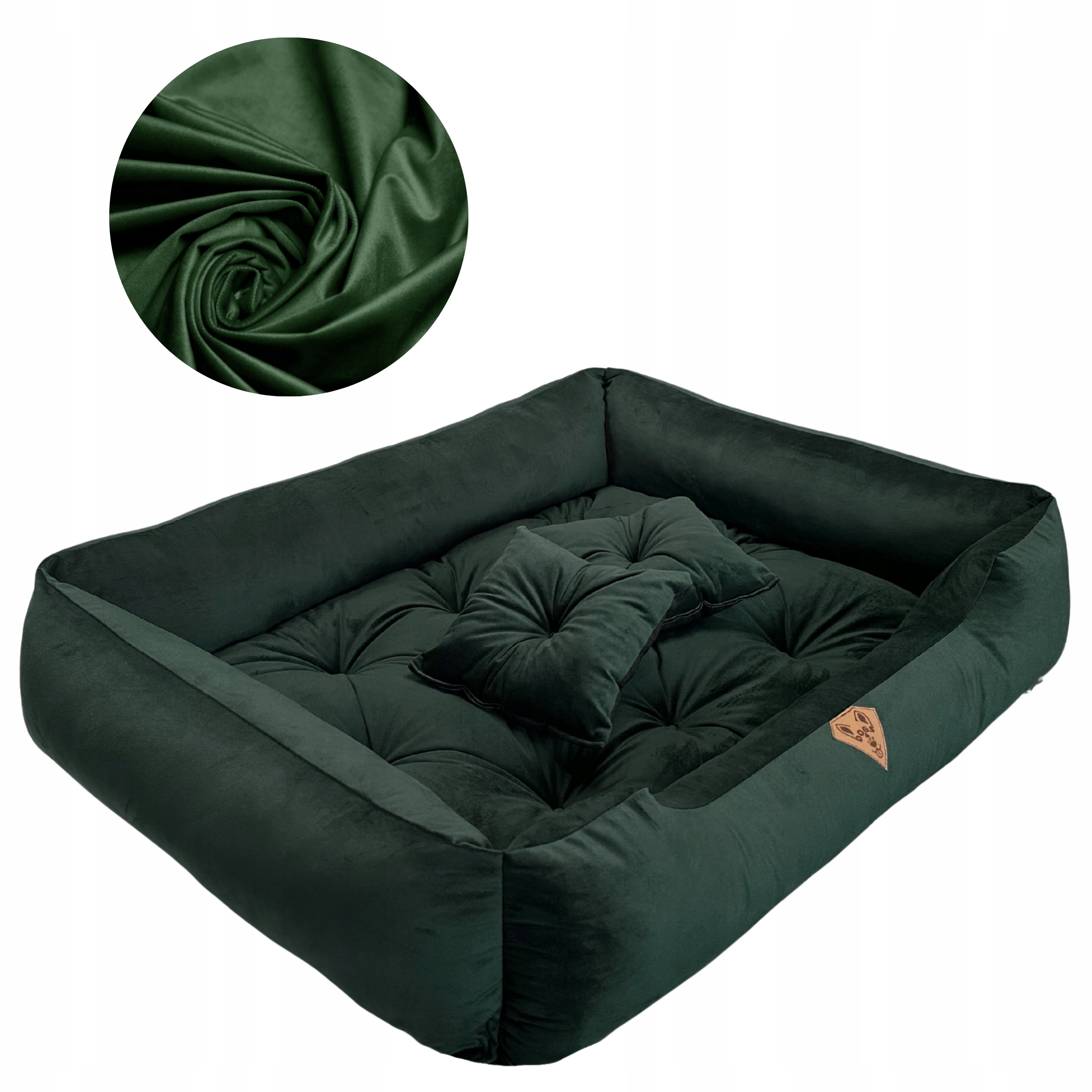 Legowisko dla psa kota welurowe zielone 70x60 posłanie antypoślizgowe