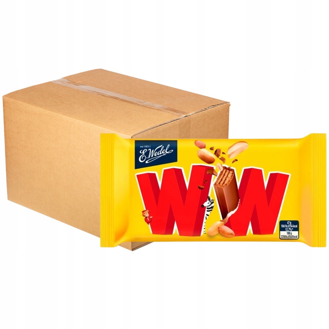 Levně E. Wedel Ww Čtyři oplatky s ořechovou náplní v čokoládě 47 g x 48 ks