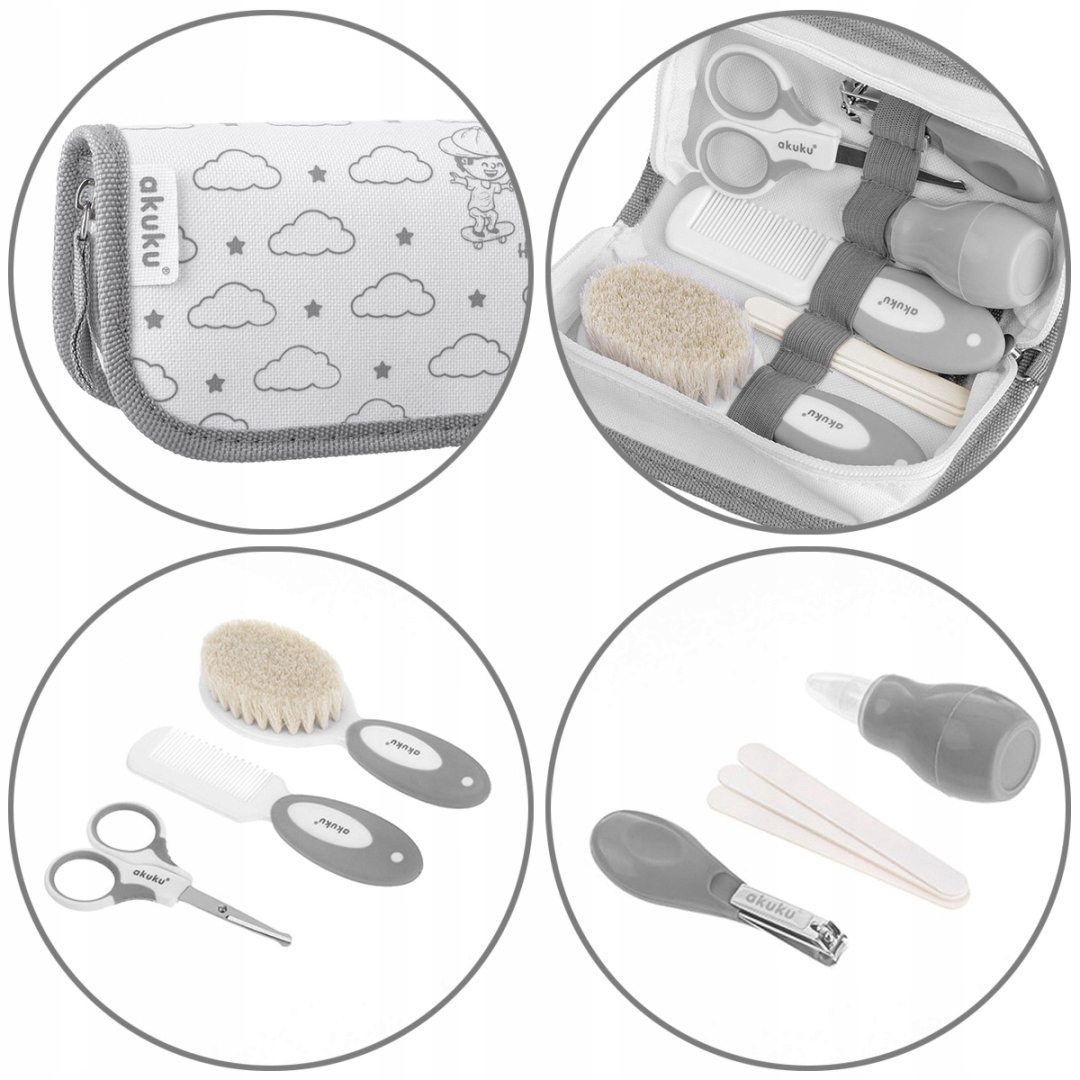 AKUKU DUŻY ZESTAW PIELĘGNACYJNY dla dzieci 6w1 + etui EAN (GTIN) 5907644000159