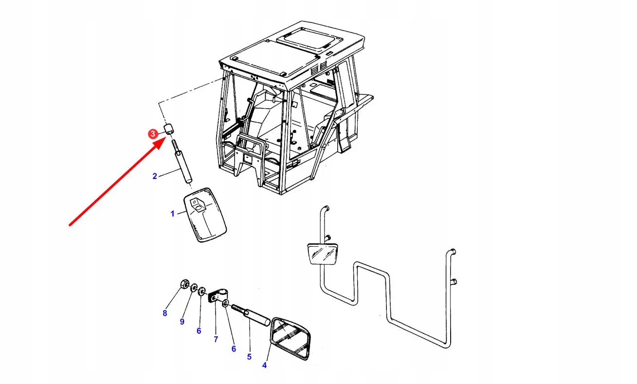 3389751M1 Tuleja gwintowana lusterka wewnętrznego Numer katalogowy części 3389751M1