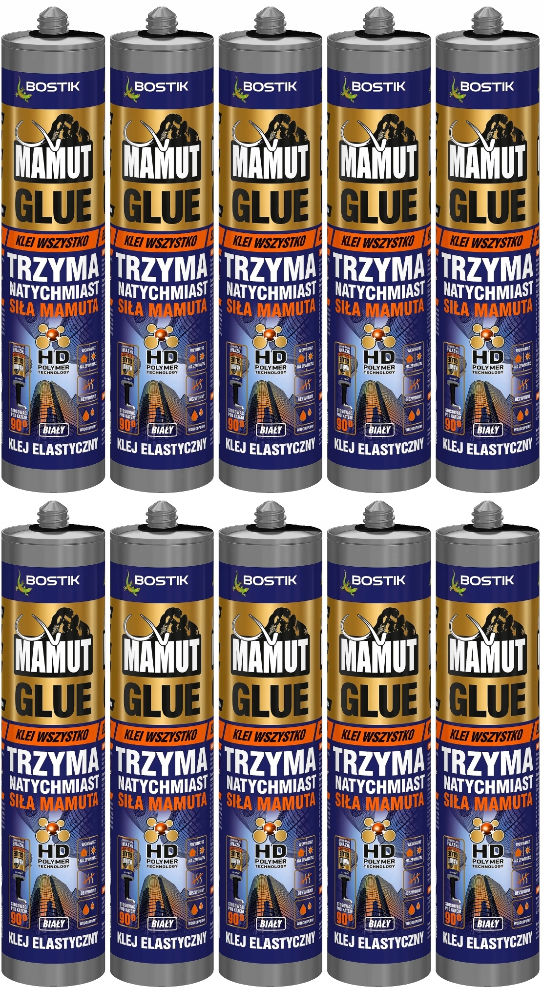 10x Bostik Mamut Klej Uniwersalny 290ml Biały Do Wszystkiego Mocny