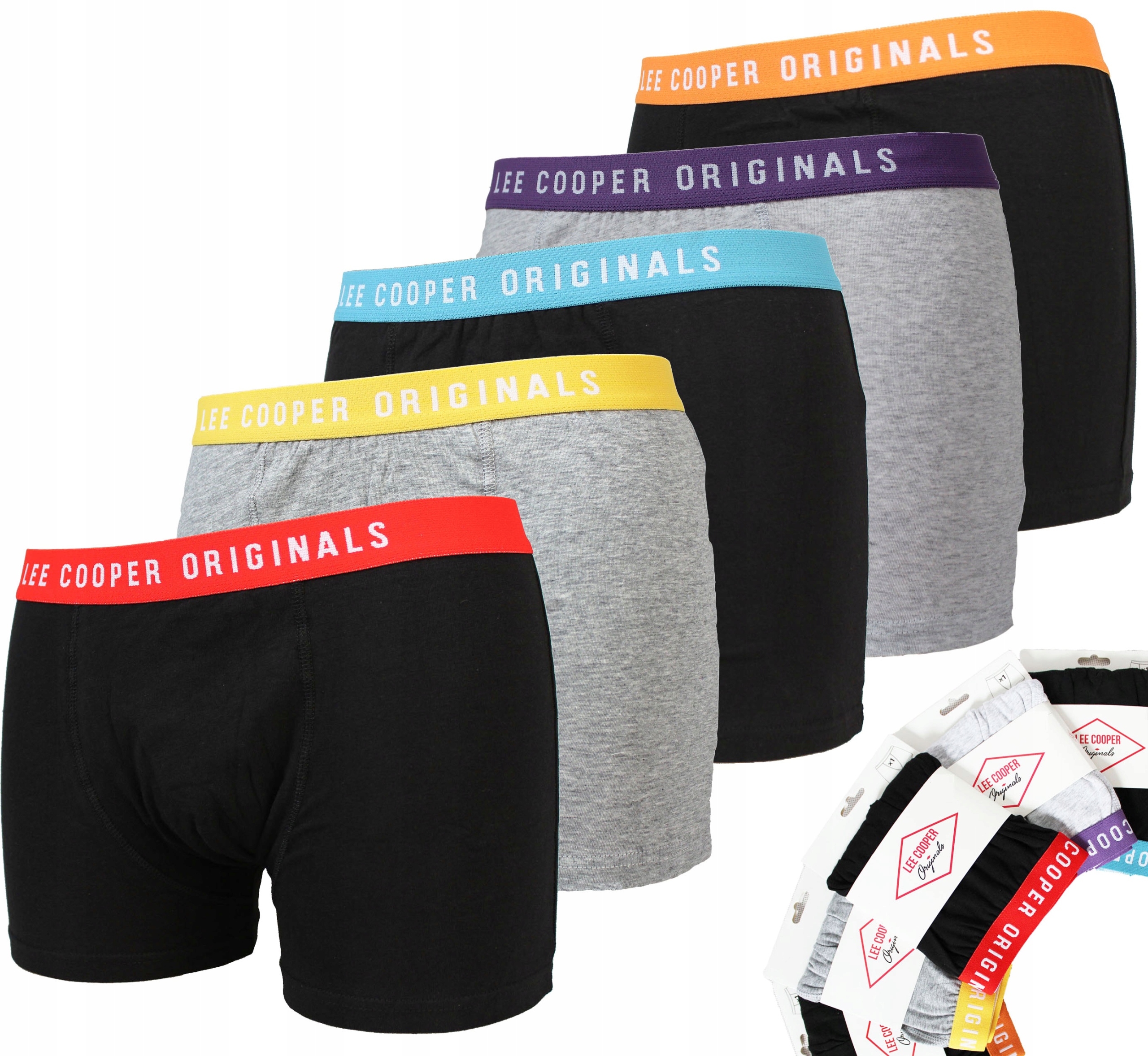 Lee Cooper Bawełniane Bokserki męskie 5-PAK majtki rozmiar XL