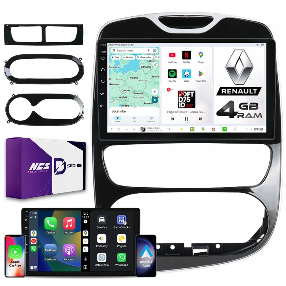 Rádio Navigace Ncs D10 Renault Clio IV 2012-2018 Android 4GB Lte 10″