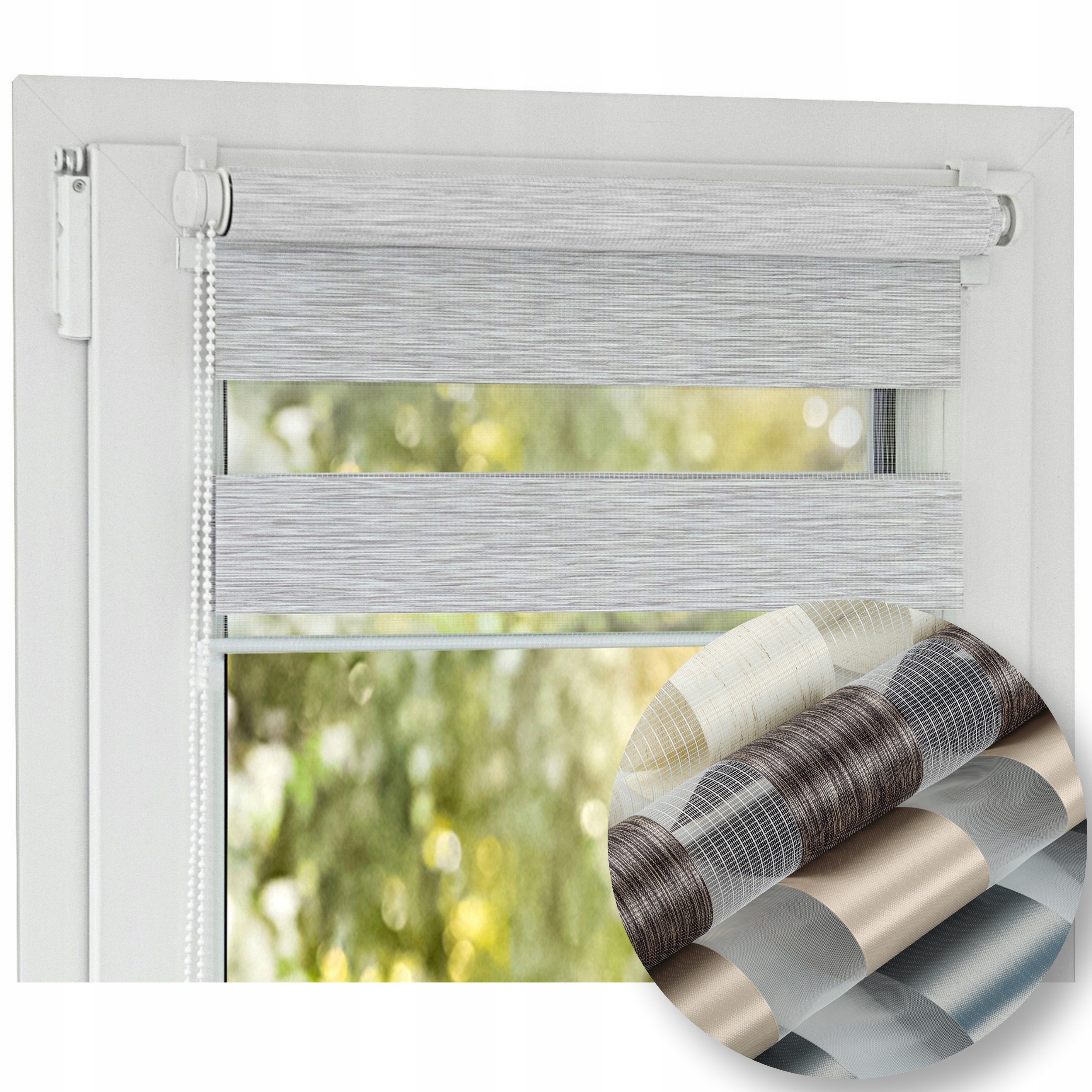 Roleta den a noc Vnitřní okenní rolety s napínákem na míru 115x220