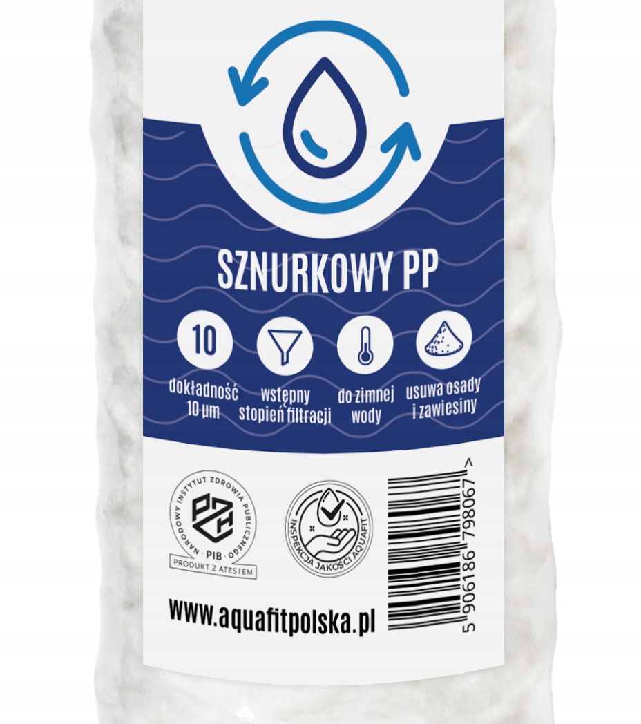 Filtr Do Wody Wkład Sznurkowy 10" 10 mikronów PP AQUAFIT EAN (GTIN) 5906186798067