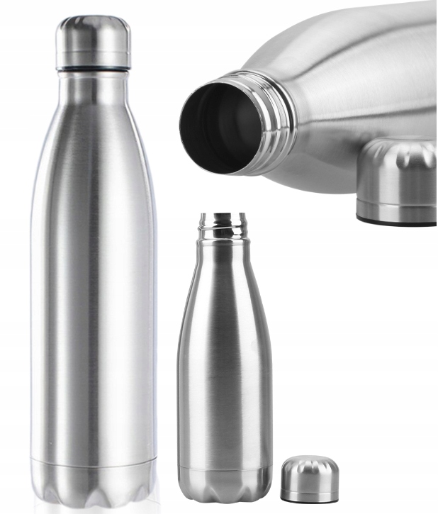 BUTELKA TERMICZNA STALOWA TERMOS BIDON PODWÓJNE ŚCIANKI NIERDZEWNA 0.5 L