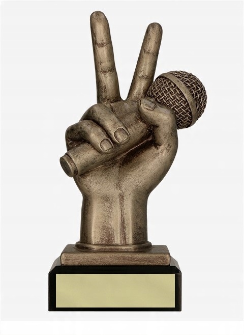 

Statuetka Figurka Muzyka Mikrofon+ Grawer Gratias