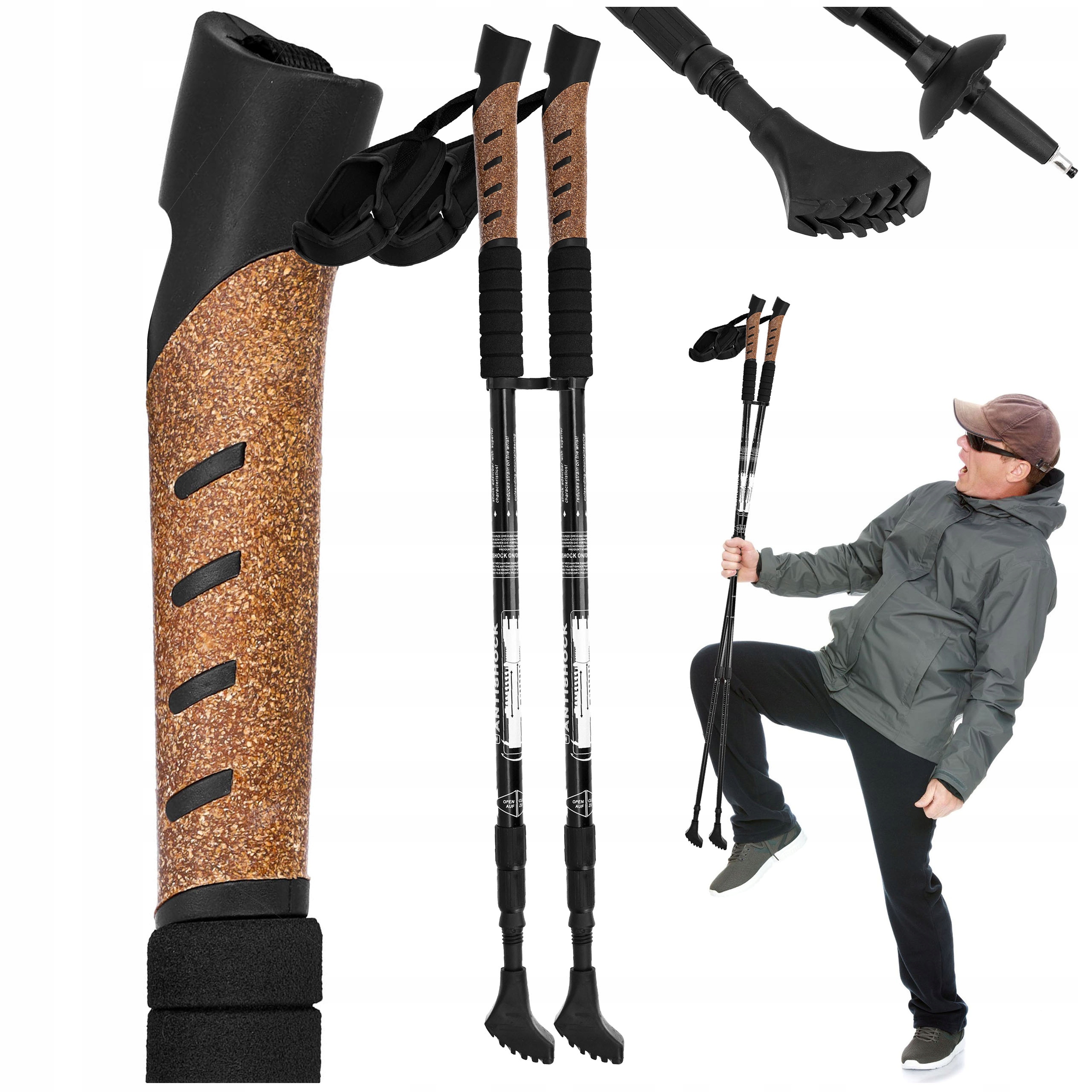 KIJKI DO NORDIC WALKING DO CHODZENIA W GÓRY TURYSTYCZNE KIJE TREKKINGOWE