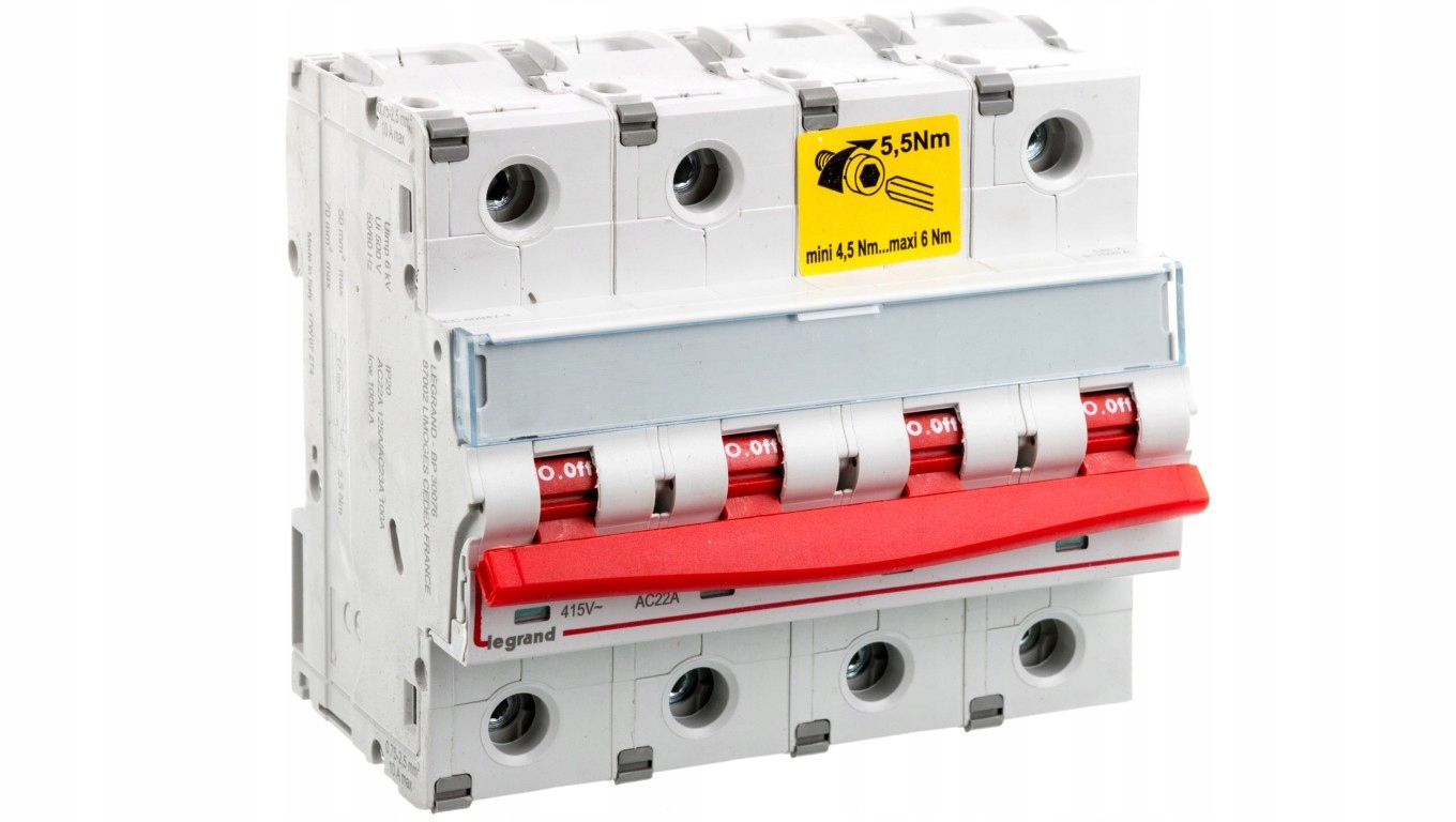 Rozłącznik Modułowy 125A 4P Legrand FRX404 25kA Wyłącznik Bezpieczeństwa 40