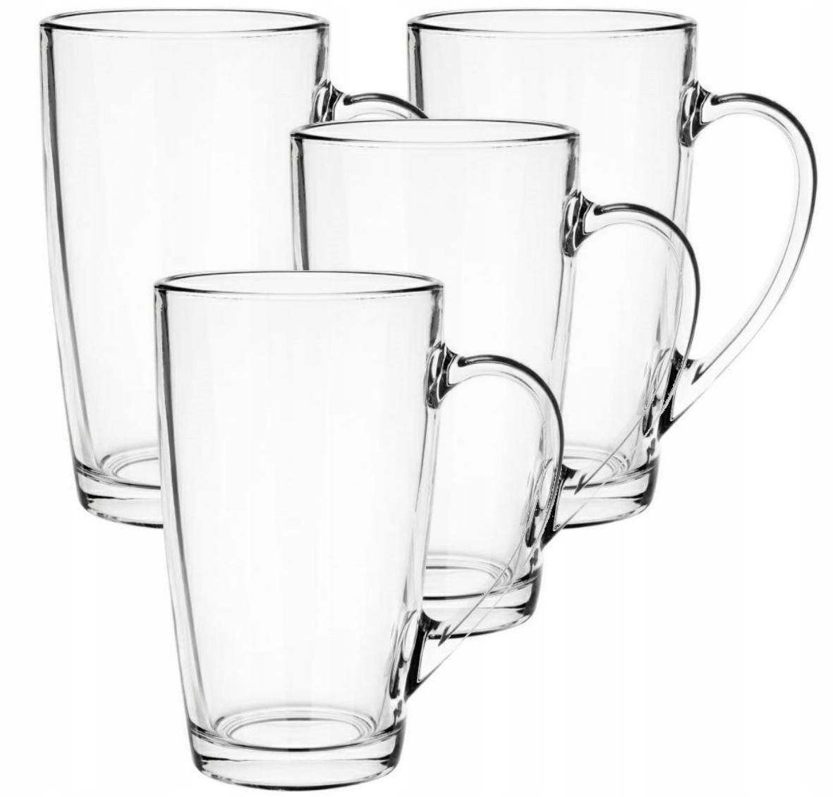 

Zestaw 4 Szklanek 400ML Kubek Szklany Caffe Latte