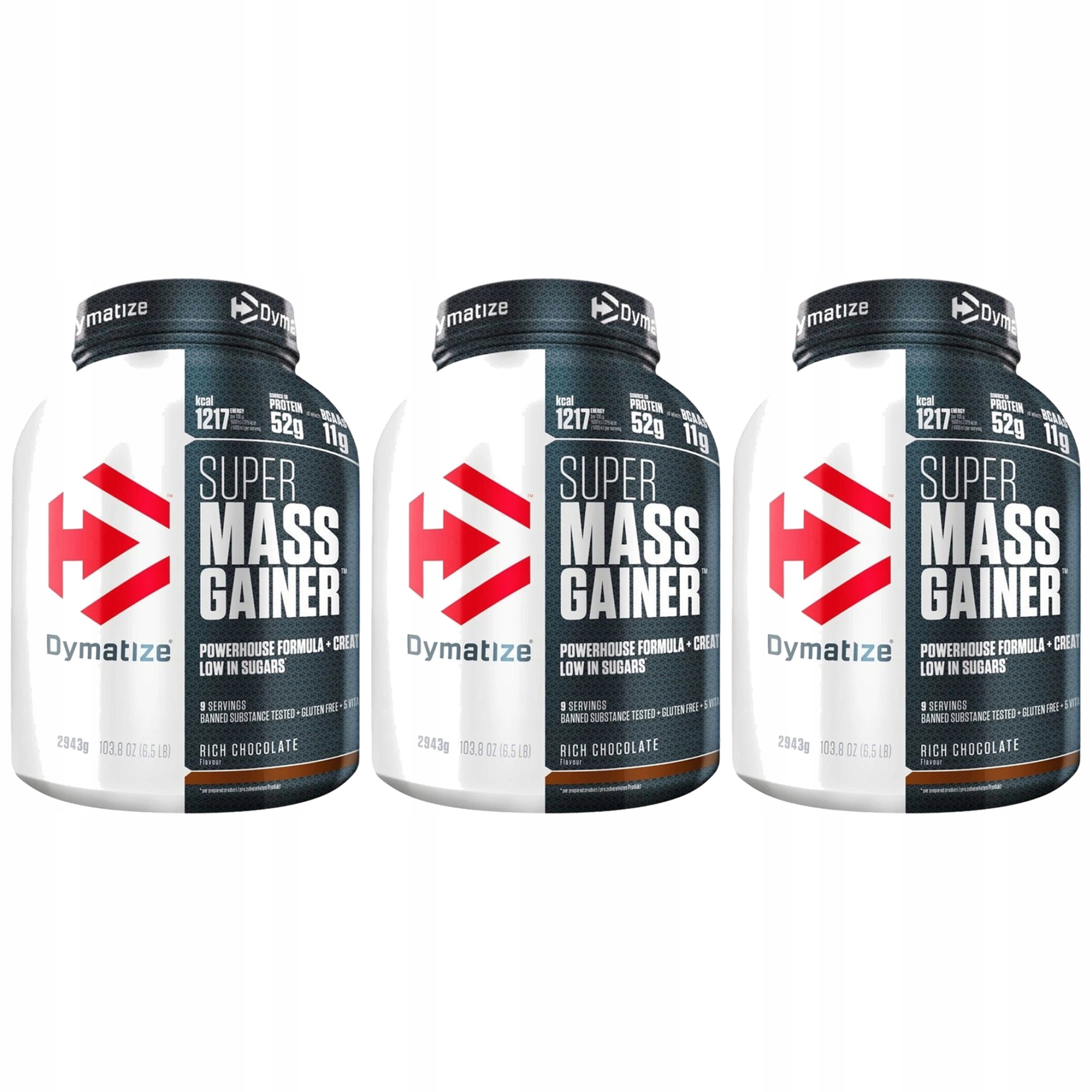 3x Mass Gainer Masa Síla Bílkoviny Sacharidy