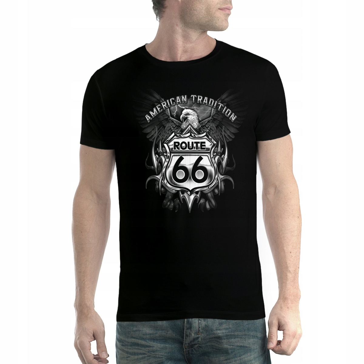 

Route 66 Orzeł Usa T-shirt Męski Czerń L