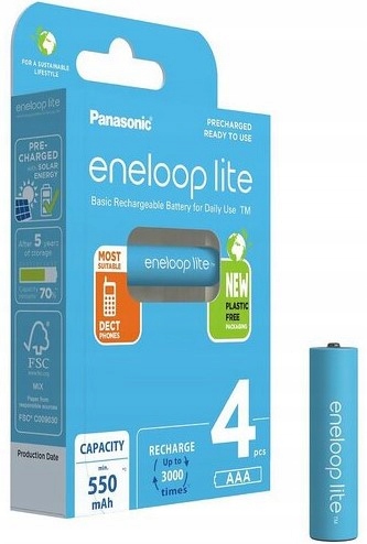 

4x Akumulatorki Panasonic eneloop Aaa R3 550 mAh