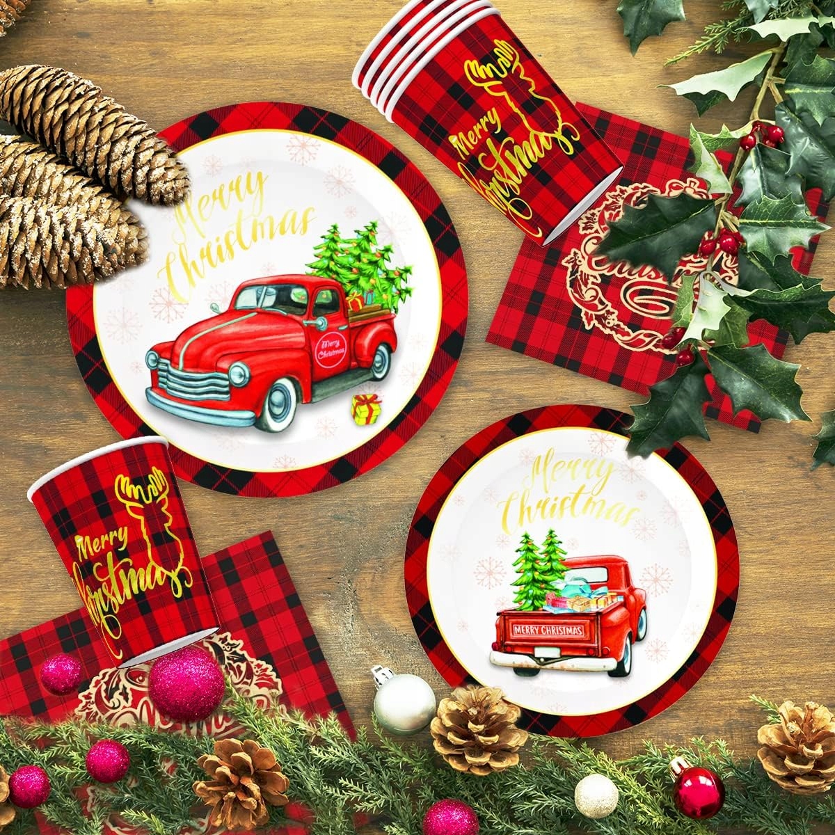 ZESTAW NACZYŃ JEDNORAZOWYCH ŚWIĘTA MERRY CHRISTMAS Kod producenta DS43