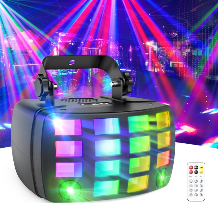 Led scénické osvetlenie Rgb 2v1 diskotékové, ovládanie hudby,