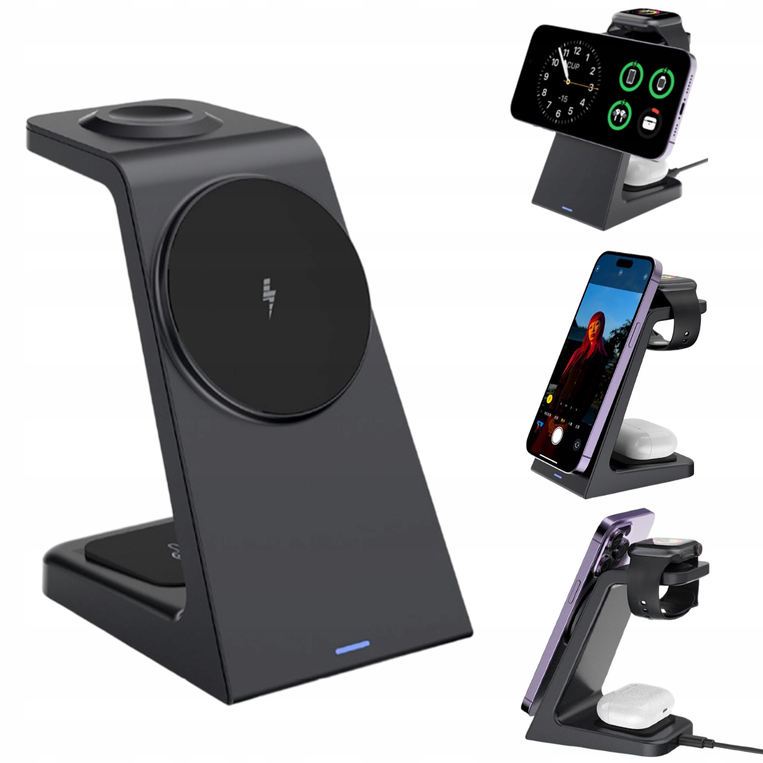 Stacja Ładująca Ładowarka Uchwyt do MagSafe Apple iPhone Watch AirPods 3w1