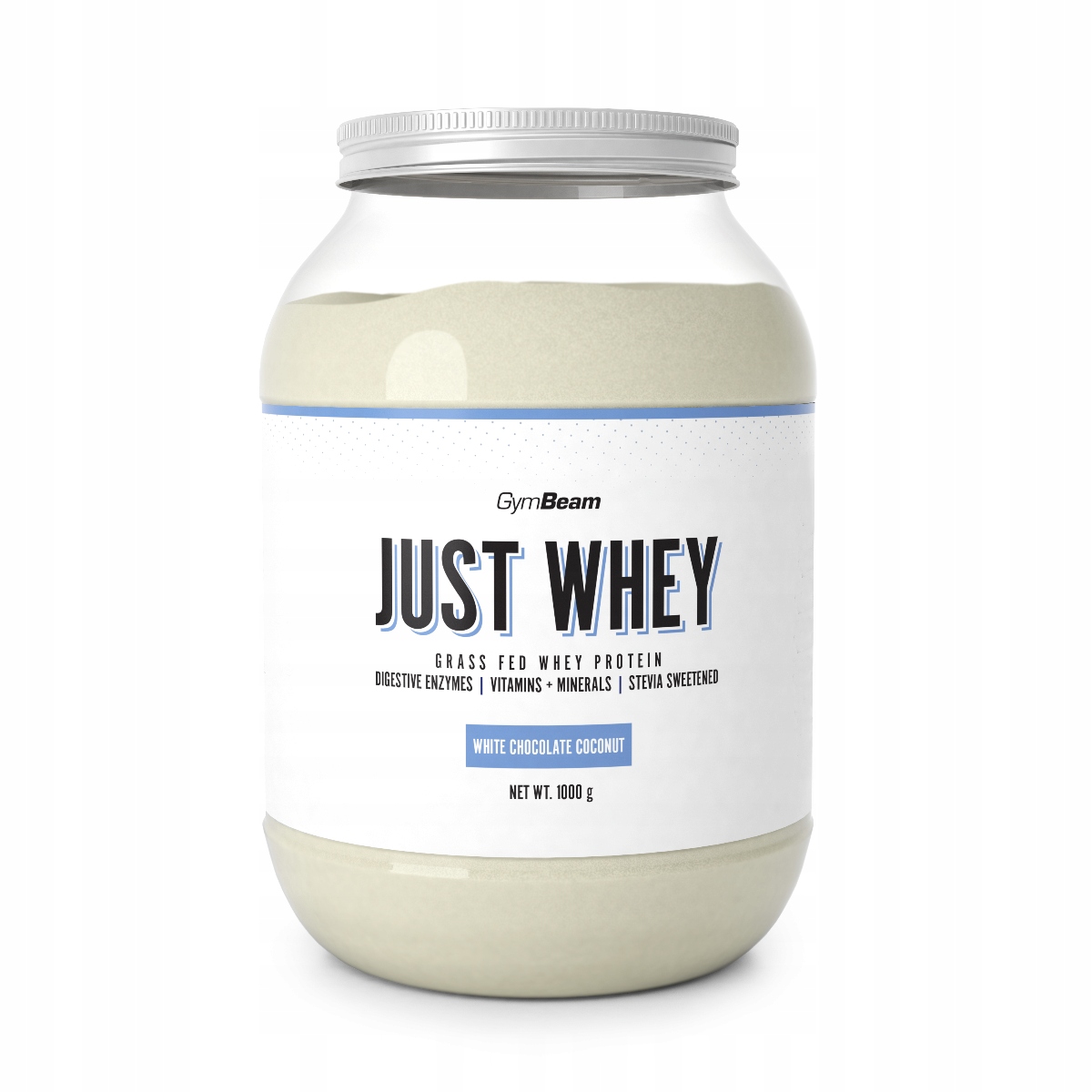 ODŻYWKA BIAŁKO SERWATKOWE JUST WHEY PREMIUM WPC GymBeam 1000g biała czeko
